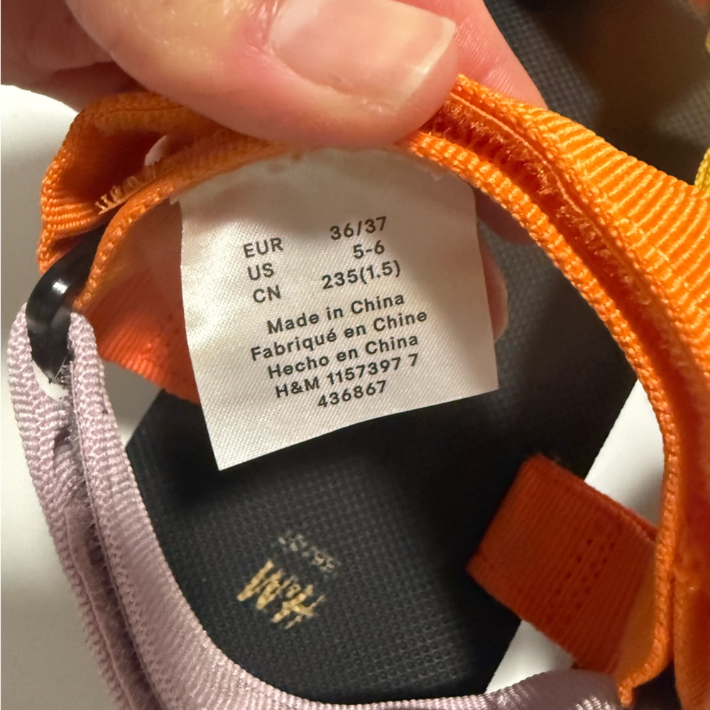 H&M Orange Pink and Yellow Strappy Sandals - Picture 9 of 10